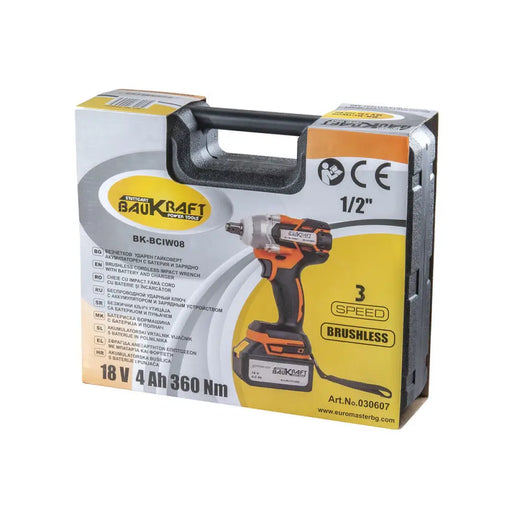 Акумулаторен безчетков гайковерт Baukraft BK-BCIW08