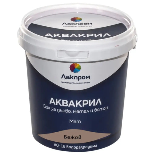АКВАКРИЛ AQ-16 БОЯ ЗА ДЪРВО МЕТАЛ И БЕТОН LACKPROM