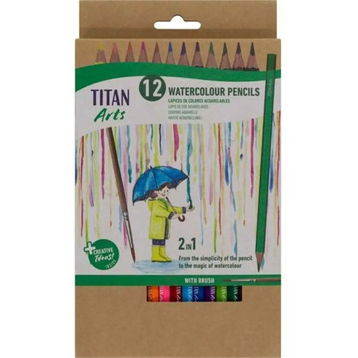 Акварелни Цветни Моливи Titan Arts Многоцветен 12 Части