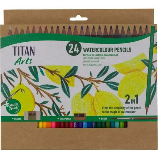 Акварелни Цветни Моливи Titan Arts Многоцветен 24 Части