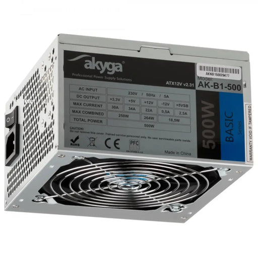Akyga AK-B1-500 захранване 500 W 20 + 4 pin ATX ATX Сив