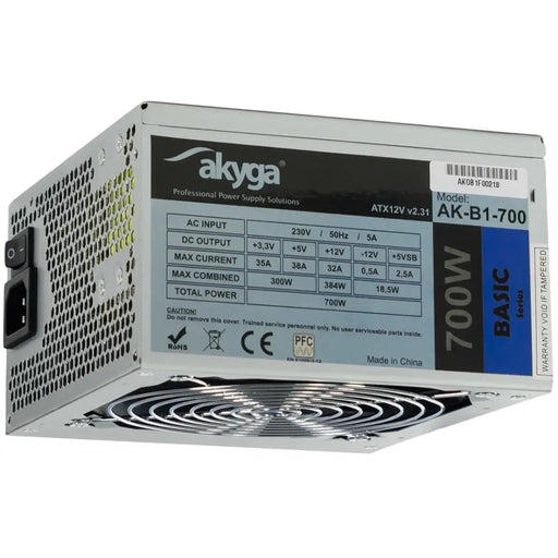 Akyga AK-B1-700 захранване 700 W 20 + 4 pin ATX ATX Сив