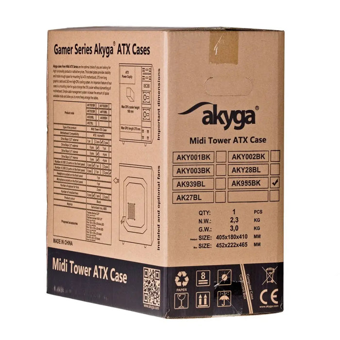 Akyga ’ ak995bk PC’ATX Nero Midi Tower Черен