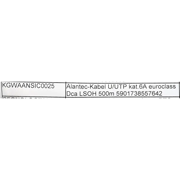 Alantec KIU6ALSOH500D мрежов кабел 500 m Cat6 U/UTP сив