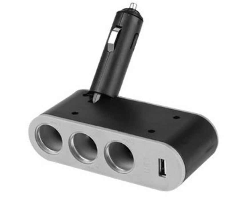 РАЗКЛОНИТЕЛ ЗАПАЛКА 12V60W ТРОЕН+USB