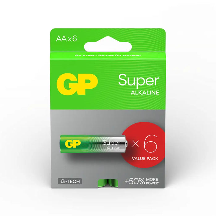 Алкална батерия GP SUPER LR6 AA / 4 + 2 бр.
