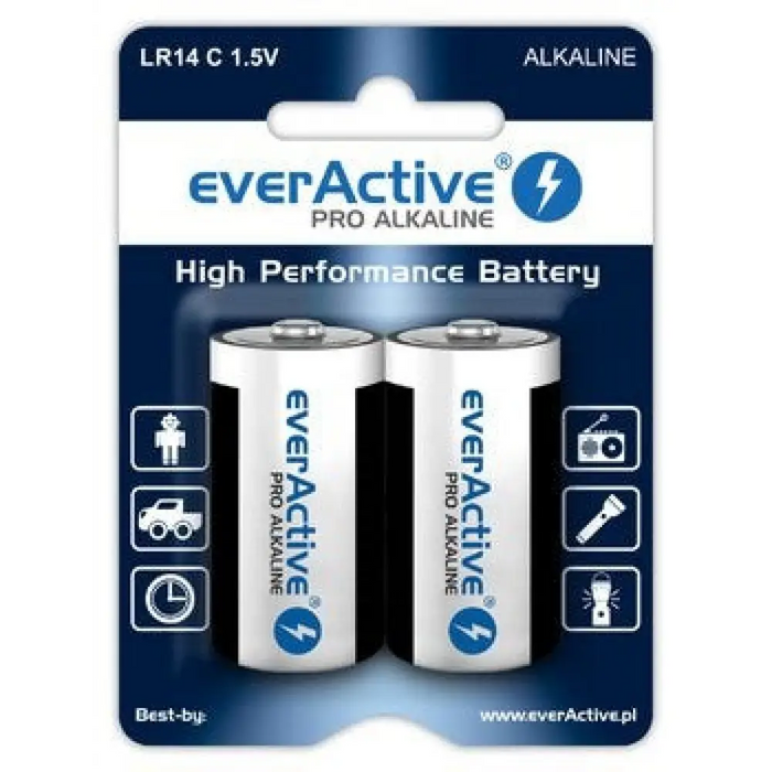 Алкални батерии everActive Pro Alkaline LR14 C - блистерна
