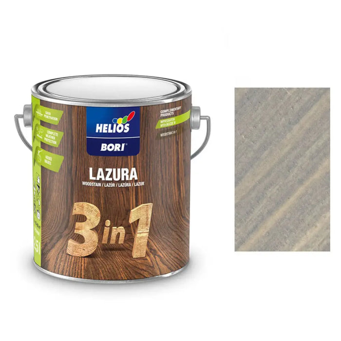 АЛКИДЕН ЛАК ЗА ДЪРВО 3В1 СИВО 2.5 L HELIOS BORI