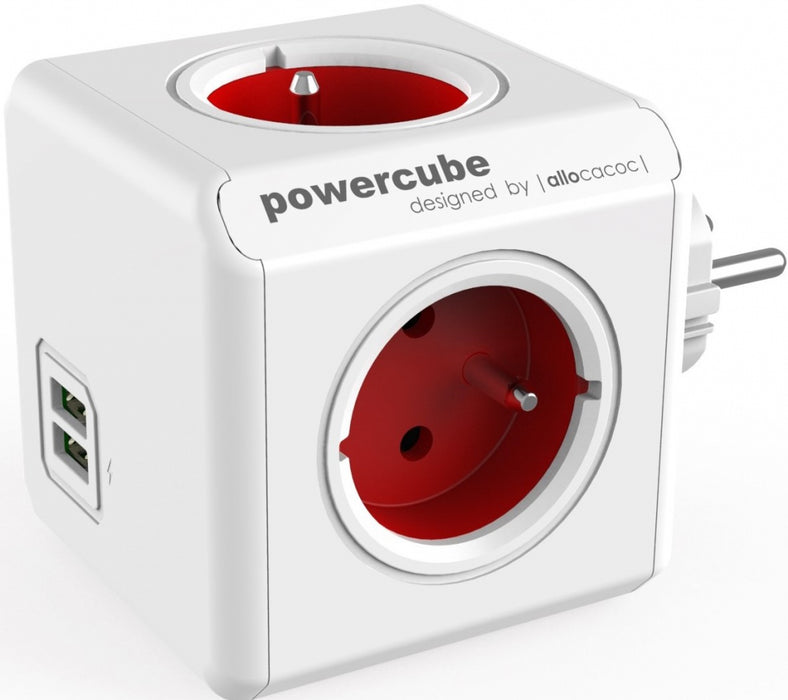 Разклонител Allocacoc PowerCube 1202RD 4 гнезда 2 USB