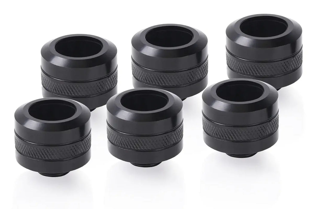 Компресионен фитинг Alphacool Eiszapfen PRO 16mm HardTube Fitting G1/4 - Deep Black (6 бр)