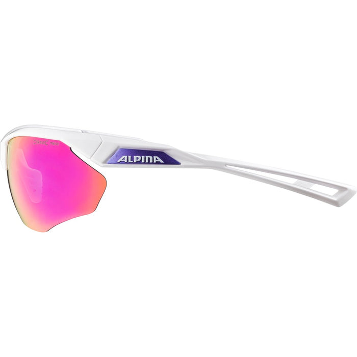ALPINA Okulary na rower NYLOS HR biało-fioletowe szkło fioletowe lustro Cat.3