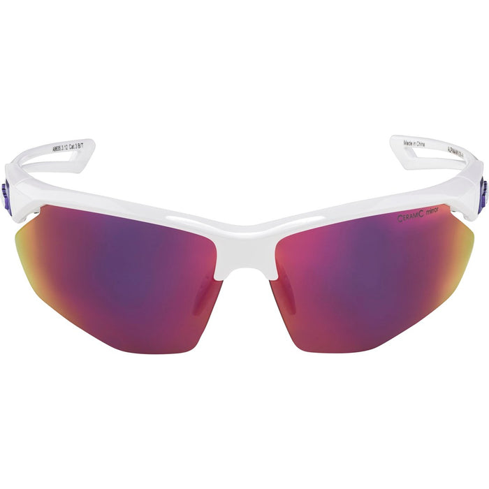 ALPINA Okulary na rower NYLOS HR biało-fioletowe szkło fioletowe lustro Cat.3