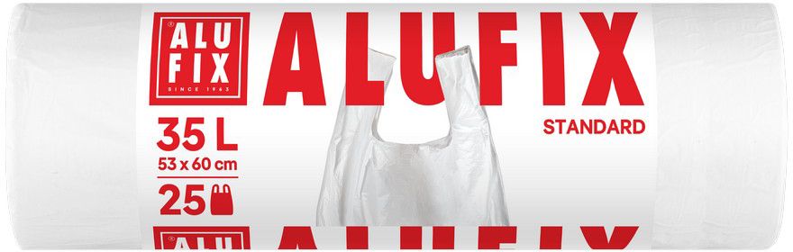 Торби за отпадъци с дръжки ALUFIX - 35 l, 25 броя, бели