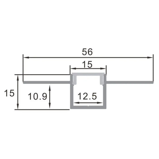 АЛУМ.ПРОФИЛ ЗА LED ЛЕНТИ 5,6Х1,5Х200СМ