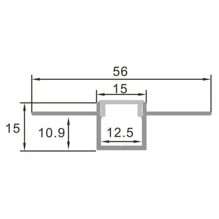 АЛУМ.ПРОФИЛ ЗА LED ЛЕНТИ 5,6Х1,5Х200СМ