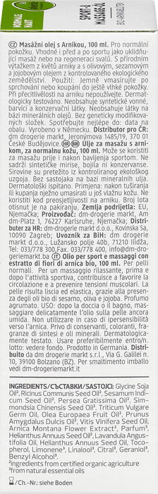 Масажно олио Pro Climate с био цветове от арника, 100 ml