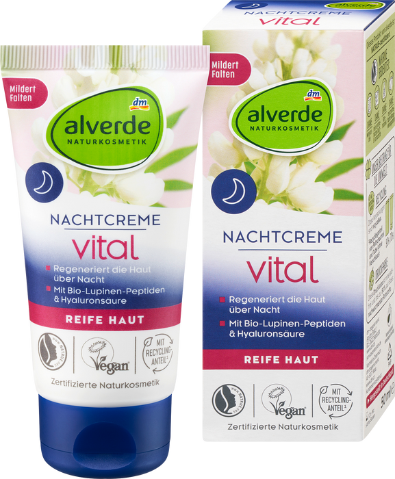Нощен крем Vital с пептиди от лупина и хиалурон, 50 ml