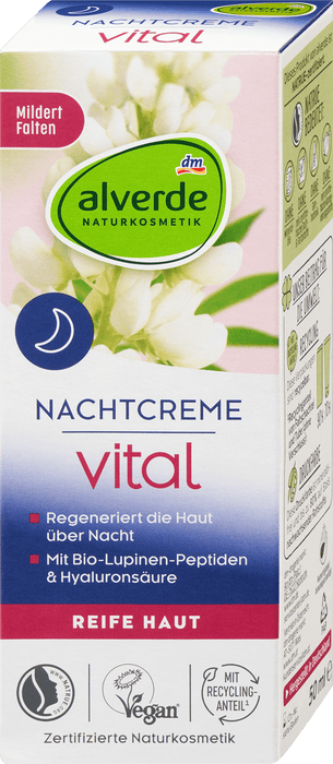 Нощен крем Vital с пептиди от лупина и хиалурон, 50 ml