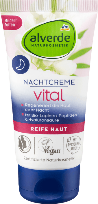 Нощен крем Vital с пептиди от лупина и хиалурон, 50 ml