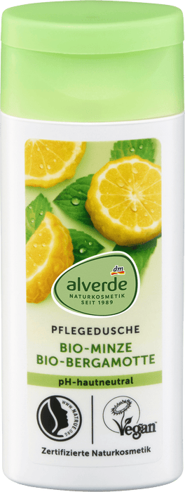 Подхранващ душ гел с био мента и био бергамот, 50 ml