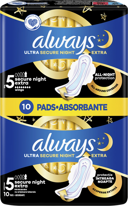 Дамски превръзки Ultra Secure Night Extra, 10 бр