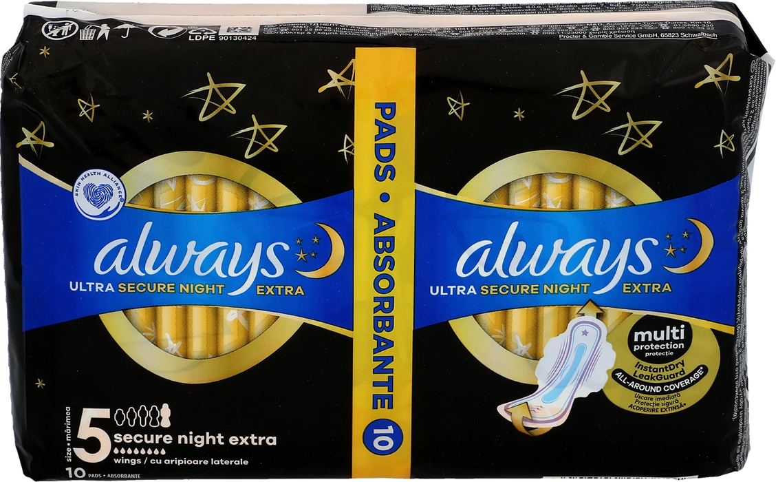 Дамски превръзки Ultra Secure Night Extra, 10 бр