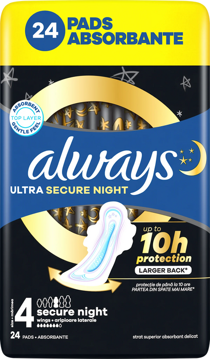 Дамски превръзки Ultra Secure Night, 24 бр
