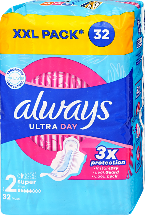 Превръзки Ultra Day с крилца, размер 2, 32 бр