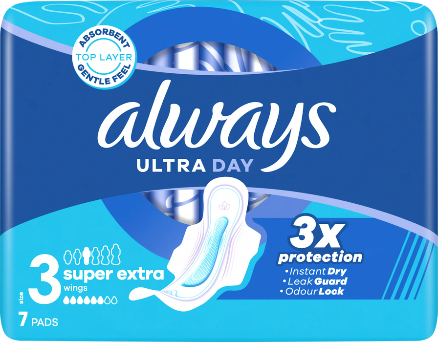 Превръзки Ultra Day с крилца, размер 3, 7 бр