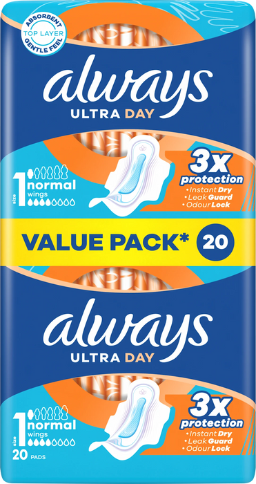 Превръзки Ultra Day с крилца, 20 бр