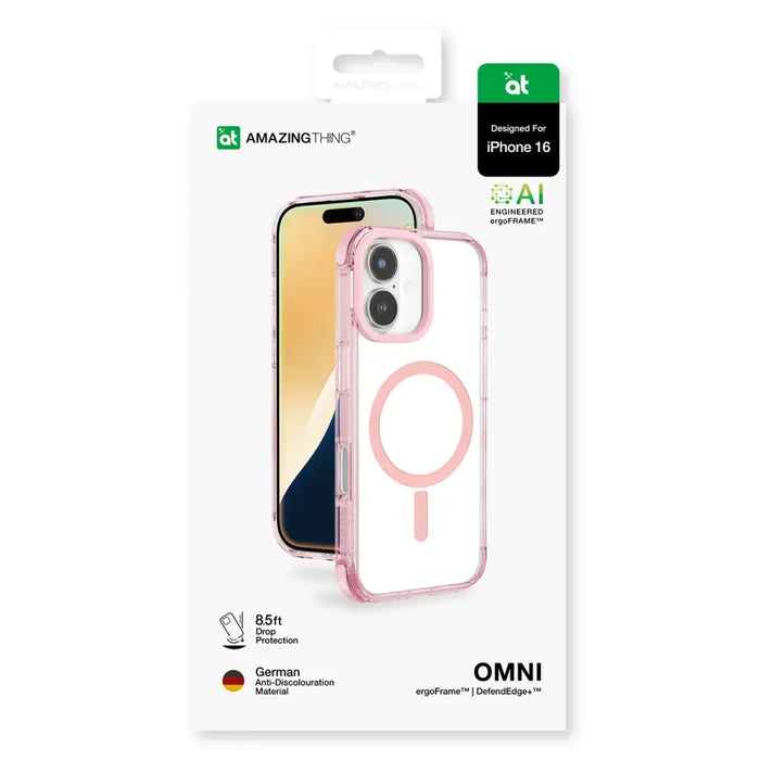 AmazingThing Omni Mag Case за iPhone 16 тъмно розов