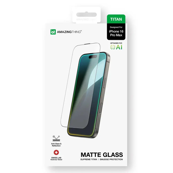 AmazingThing Titan Matte Glass закалено стъкло за iPhone 16