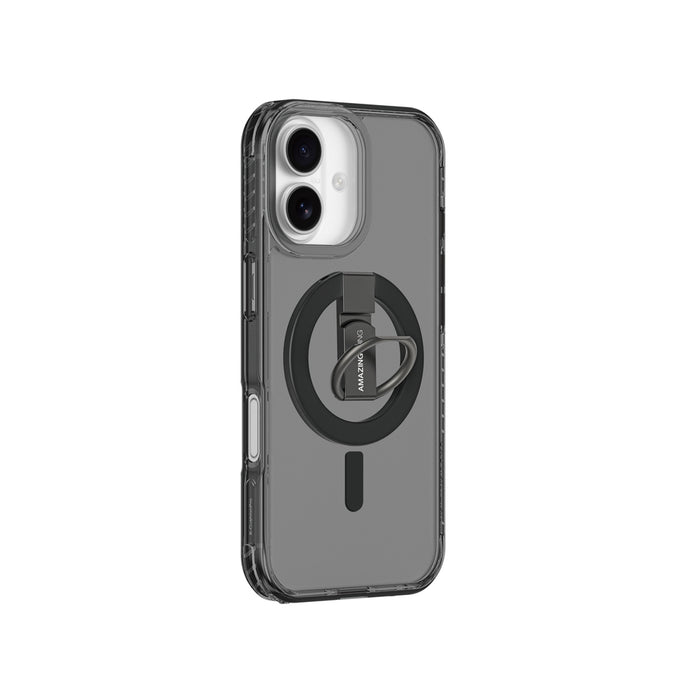 AmazingThing Titan Pro Grip Ring Set Case за iPhone 17, съвместим с MagSafe - черен