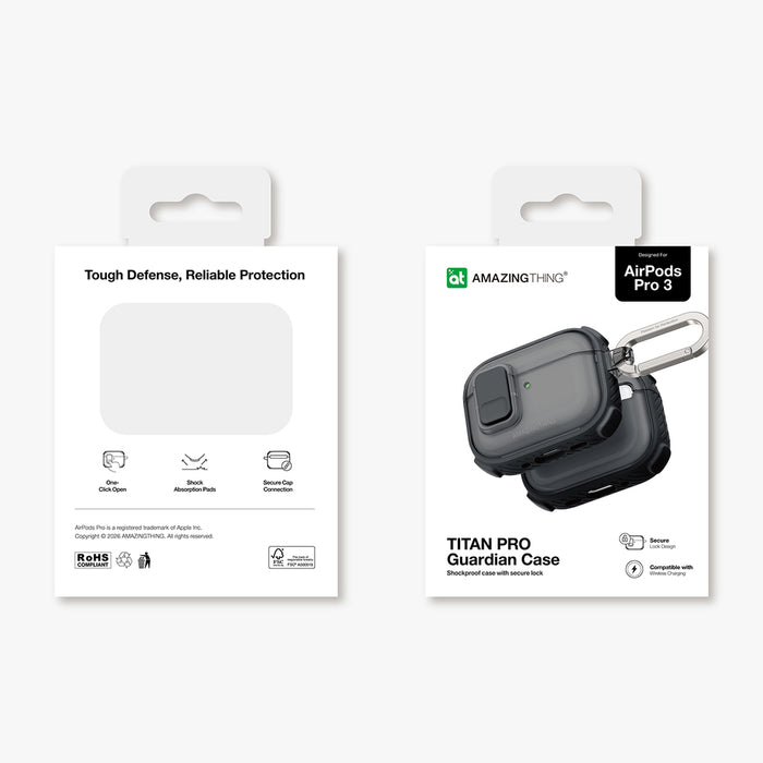 Калъф AmazingThing Titan Pro Mag Clear за AirPods Pro 3 - черен