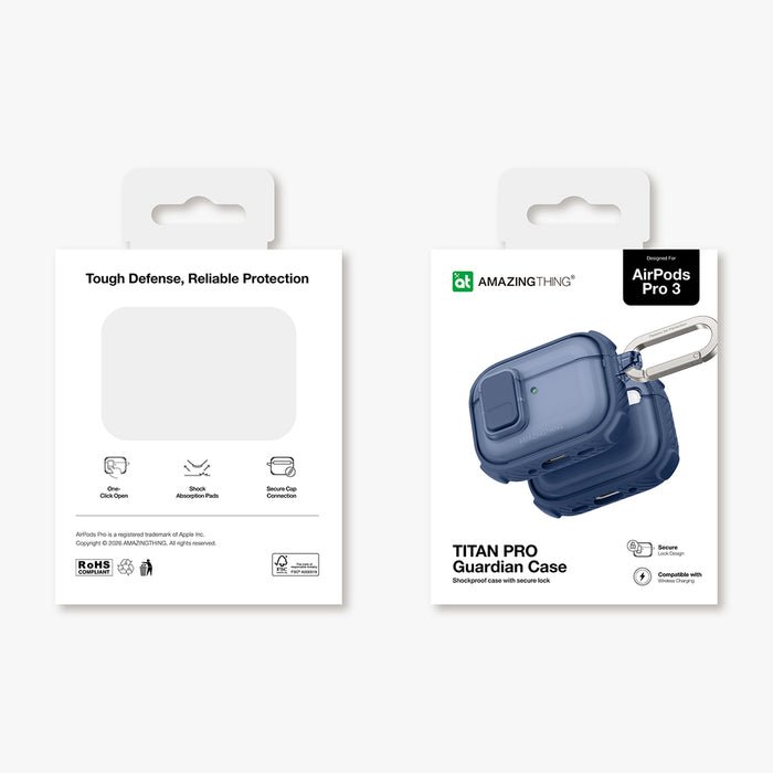 Калъф AmazingThing Titan Pro Mag Clear за AirPods Pro 3 - син