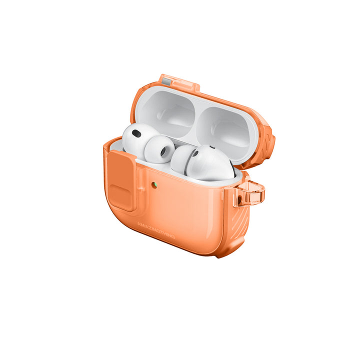 Калъф AmazingThing Titan Pro Mag Clear за AirPods Pro 3 - оранжев