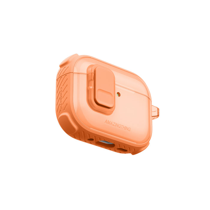 Калъф AmazingThing Titan Pro Mag Clear за AirPods Pro 3 - оранжев