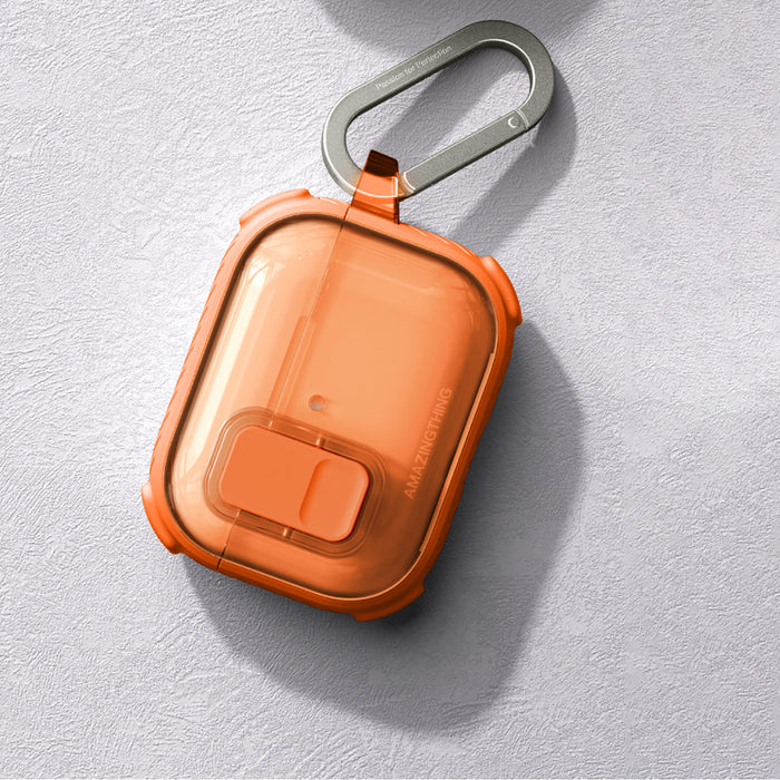 Калъф AmazingThing Titan Pro Mag Clear за AirPods Pro 3 - оранжев
