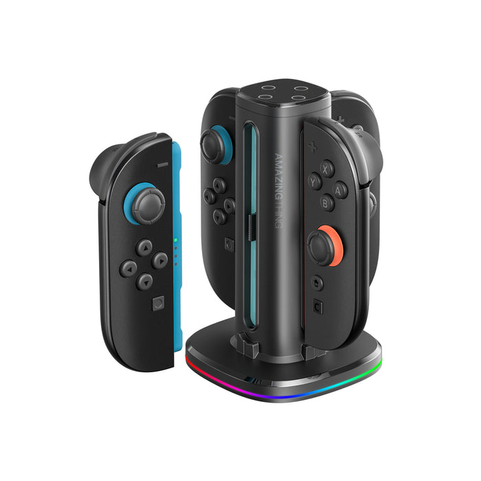 Зарядно устройство AmazingThing Thunder Pro PlayDock за контролери Nintendo Switch 2 - черно