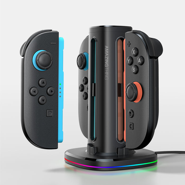 Зарядно устройство AmazingThing Thunder Pro PlayDock за контролери Nintendo Switch 2 - черно