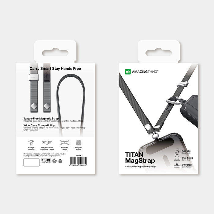 Магнитна каишка за телефон AmazingThing Titan MagStrap - черна