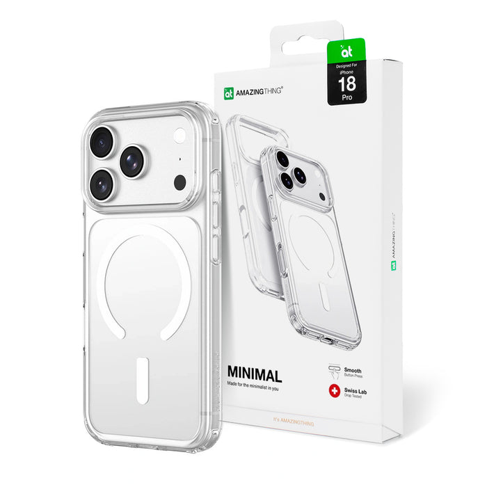 Калъф AmazingThing Minimal Mag Drop Protect с 3 лещи за iPhone 18 Pro с монтаж за връзка, съвместим с MagSafe - прозрачен