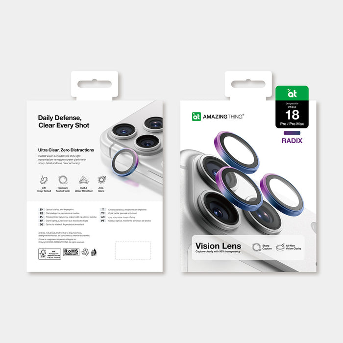 AmazingThing Radix Vision Lens протектор за обектив за камера за iPhone 18 Pro / 18 Pro Max - преливащ