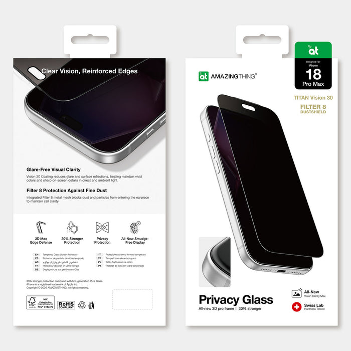 Стъкло за iPhone 18 Pro Max AmazingThing Titan Vision 30