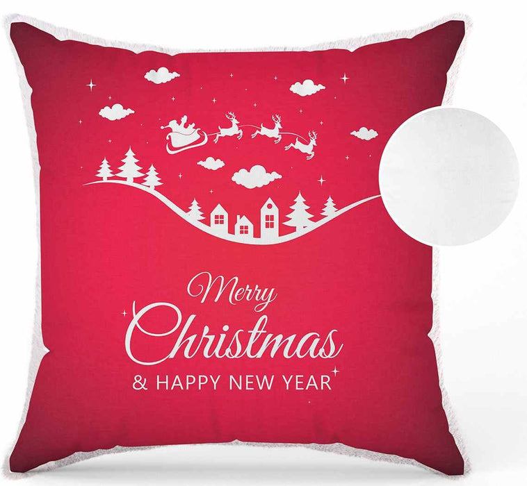 Коледна възглавничка Амек Тойс - Merry Christmas, червена