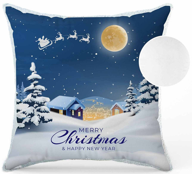 Коледна възглавничка Амек Тойс - Merry Christmas, синя