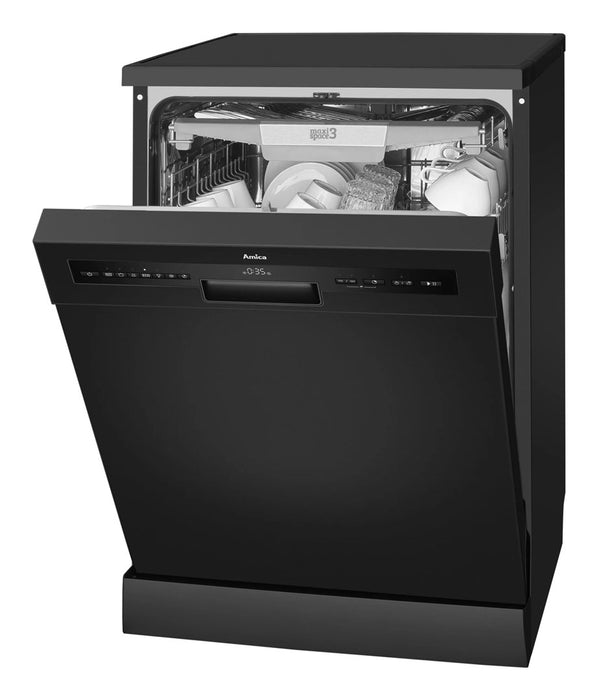 Amica DFM66B8EOqBH 60 см свободностояща съдомиялна машина, черна