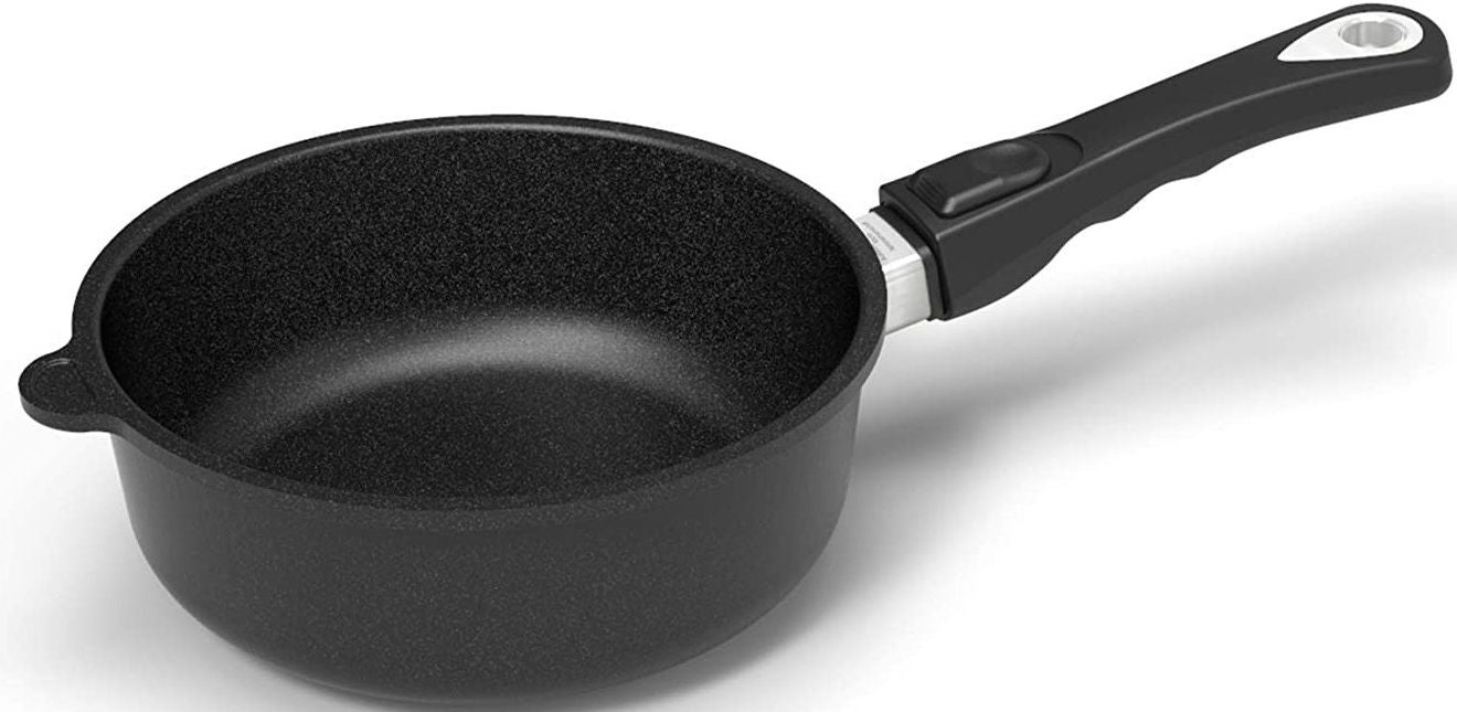 Дълбок тиган с мобилна дръжка AMT - Gastroguss, 20 cm, черен