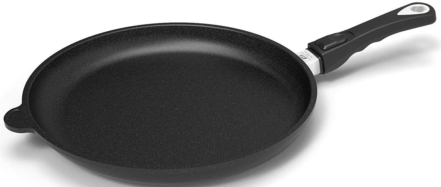 Плитък тиган AMT - Gastroguss, 32 cm, черен
