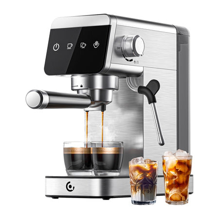 AMZCHEF CE-AZ-EM1501-SV Кафемашина с бутало (сребриста)